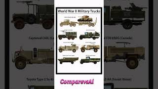 WW2 Military Trucks Comparison | USA vs Soviet vs UK vs Canada vs Japan”