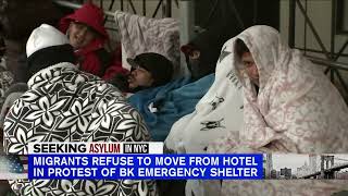 Migrants continue to camp out in front of Hell's Kitchen hotel