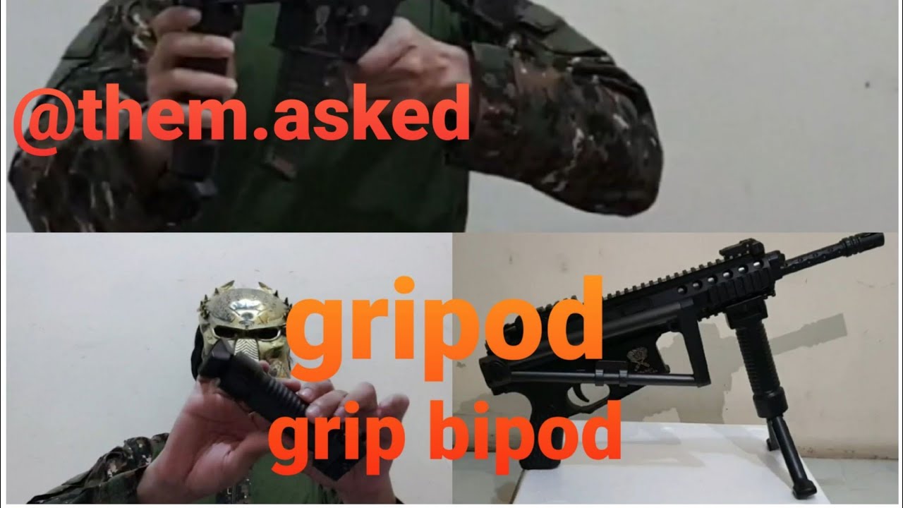 Gripod grip bipod airsoft . The Masked them.asked predator mask