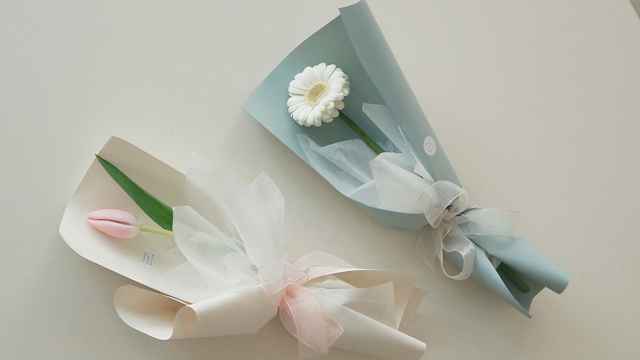 한송이 꽃포장 flower wrapping