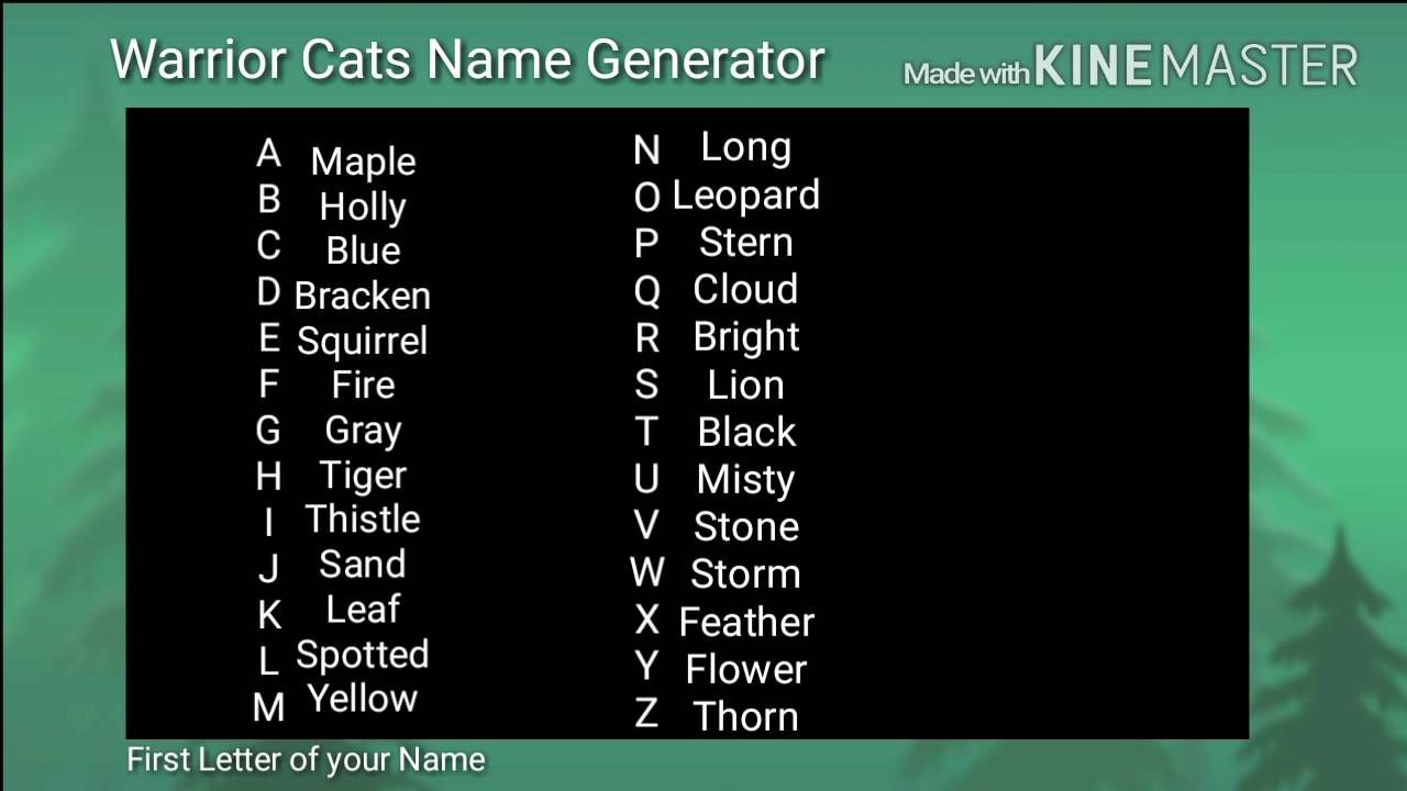 Warrior cats name generator! 