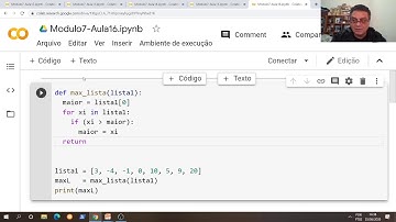 Módulo 7 - Aula 16 - Função para encontrar o maior valor em uma lista