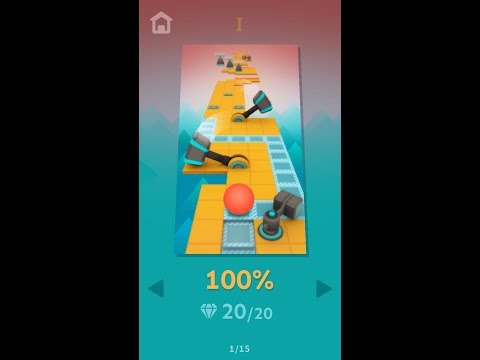 Rolling  Sky | Level 1 All Gems %100