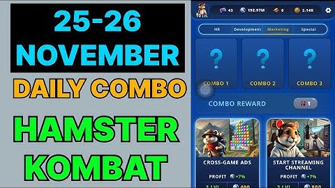 HAMSTER KOMBAT GAMEDEV DAILY COMBO | HAMSTER KOMBAT DAILY COMBO | 25 NOVEMBER HAMSTER DAILY COMBO |