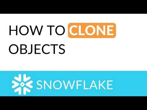 snowflake  clone objects Updated