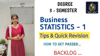 BUSINESS STATISTICS - 1 || BACKLOG TIPS AND TRICKS || 💯 PASS  || 2024 || MAY || @shivanipallela
