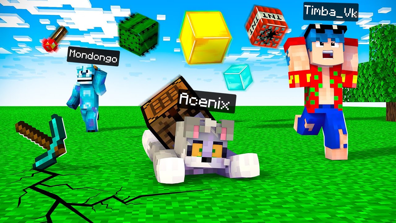 Timda MINECRAFT pero CAEN BLOQUES del CIELO 😱 IMPOSIBLE SOBREVIVIR EN ESTE ...