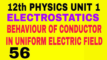 Behaviour of conductor in uniform Electric field | 12th Physics Unit 1