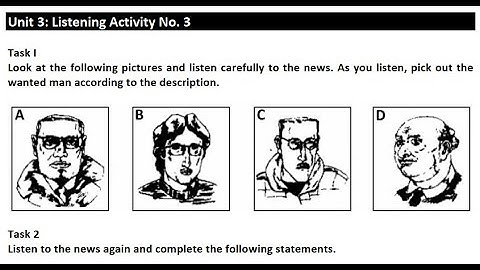 Unit 3: Listening Activity No.3