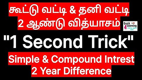 Simple & Compound Interest 2 Year Different Shortcut Tricks | TNPSC Aptitude Shortcut Tricks |