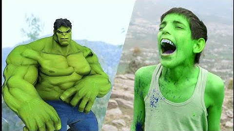 Hulk Transformation in Real Film Scenes || A Poor balloon Boy fight With Two thief