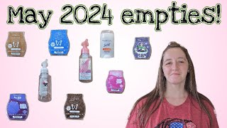 empties and decluttered things from May 2024 ● Scentsy, Bath & Body Works, home & personal hygiene