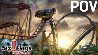 Dr. Diabolicals Cliffhanger Animated POV - New for 2022 Roller Coaster - Six Flags Fiesta Texas