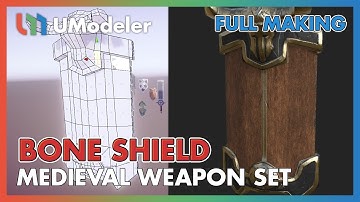 3D Modeling in Unity - Full Making Video of Modeling & Unwrapping a Bone Shield of Medieval Weapon