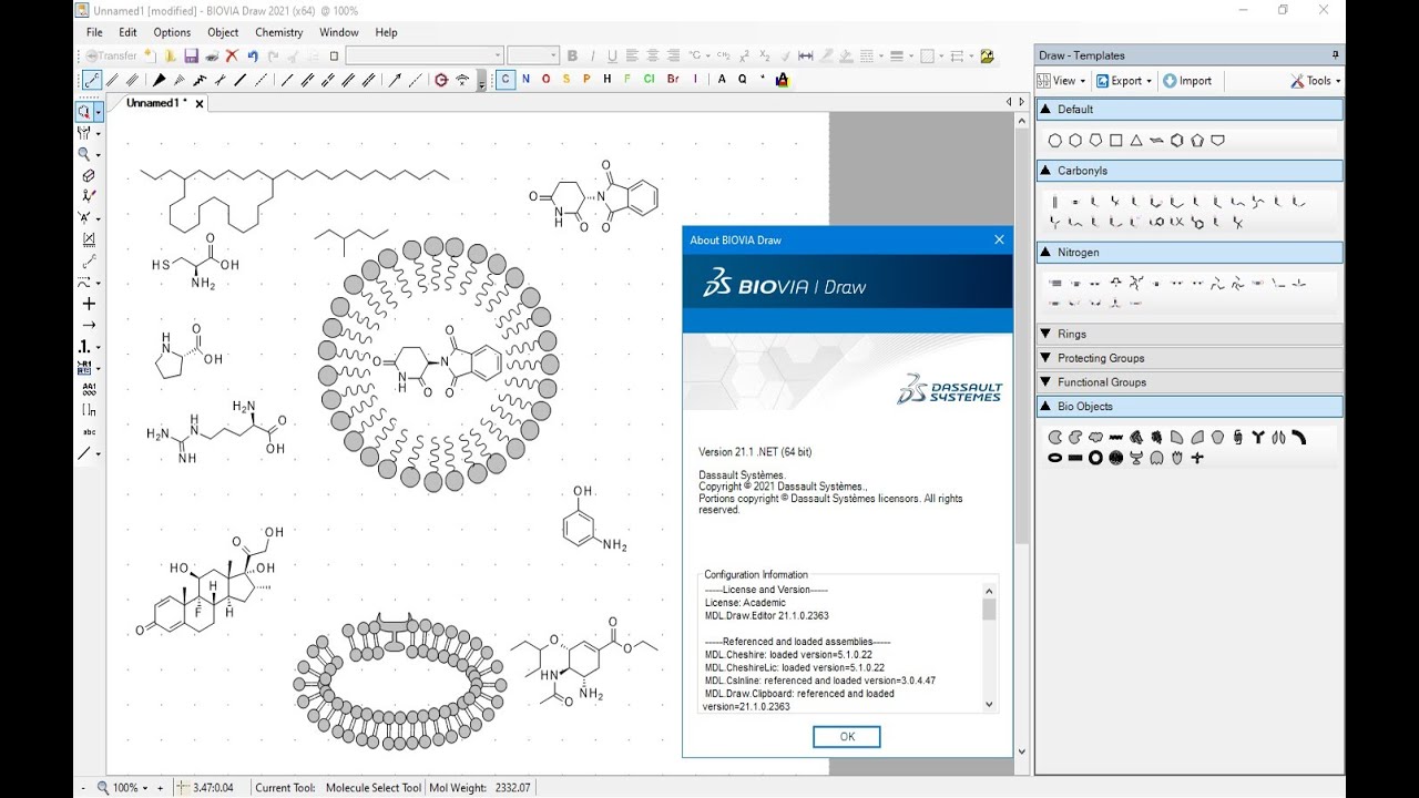 Como construir estructuras de moléculas, tareas escuela, trabajos de química con BIOVIA Draw 2021