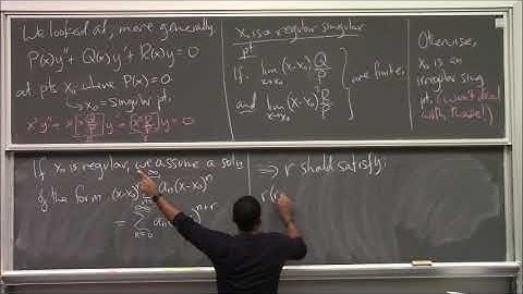 Math 391 Lecture 21 - Series solutions near regular singular points; Intro to Laplace Transform