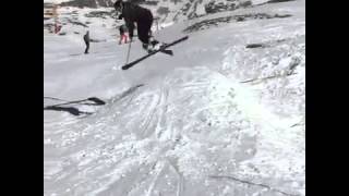 Skier Wipes Out on Jump