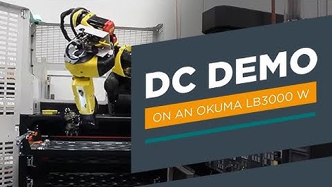 Automation Within Reach DC-1 machine tending robot demonstration on an Okuma LB3000 W