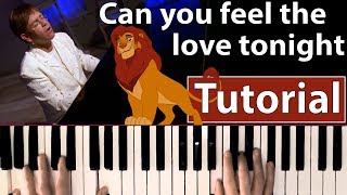 Como tocar 'Can you feel the love tonight'(Elton John)  Piano tutorial, partitura y mp3