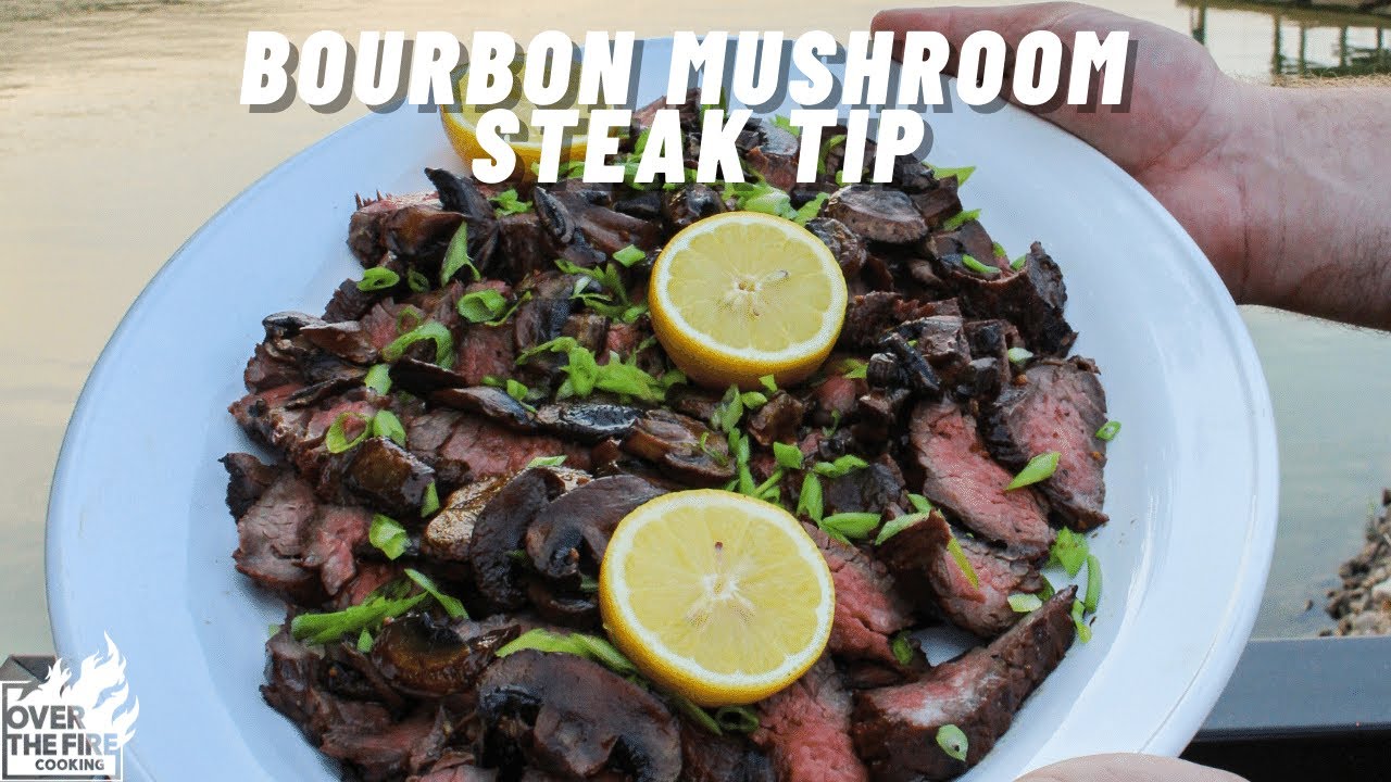 Bourbon Mushroom Steak Tips Recipe #shorts