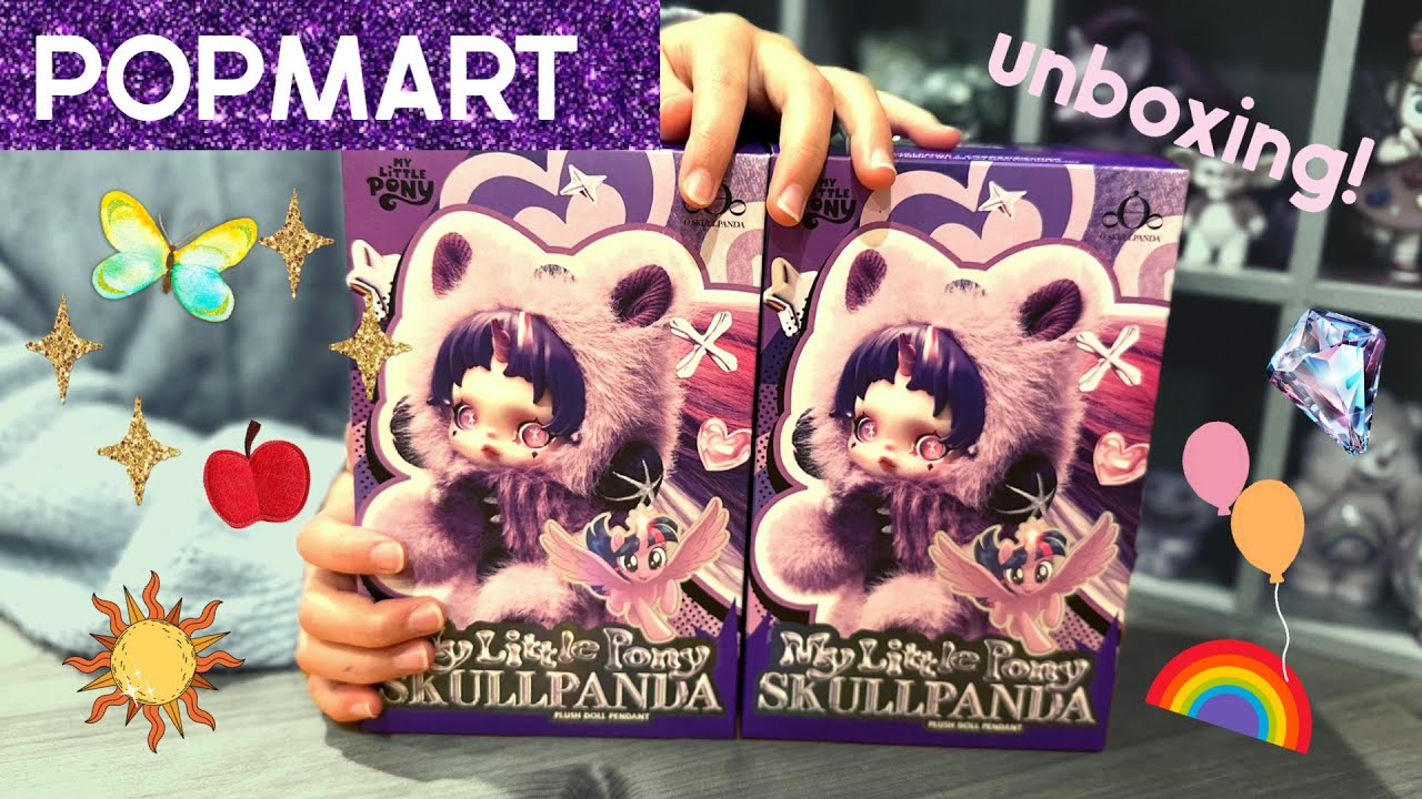 【POPMARTぬいぐるみ】親子で開封！スカルパンダとマイリトルポニーのコラボ！最強kawaiiぬいぐるみペンダント…！