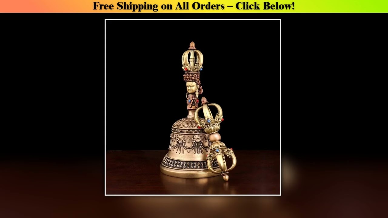 Nepalese craftsmanship Tibetan pure copper three-color five-stranded diamond bell pestle Vajra