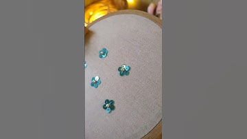 Simple Sequins flower embroidery ✨ #embroiderytutorials #sequins