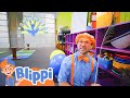 Blippi Learns Circus Tricks - Indoor Trampoline & Hula Hoops!!  | Blippi | Animals for Kids