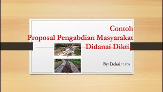 Contoh Proposal Pengabdian Masyarakat Didanai Dikti