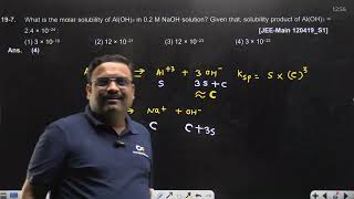 What is the molar solubility of | 12 APRIL 2019 SHIFT 1 JEE MAIN PYQ