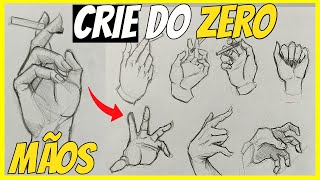 O SEGREDO! como DESENHAR mãos de ANIME( 3 PASSOS)