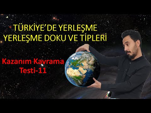 Kazanım Kavrama Testleri-11(Türkiye'de Yerleşme, Yerleşme Doku ve Tipleri)