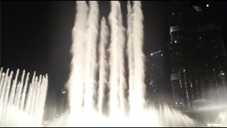 The Dubai Fountain - Power (extreme shooters) (high winds) 7-4-2018