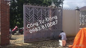 cửa cổng tự động giá rẻ tphcm,Cổng lùa,cổng trượt,motor cổng lùa tự động,cách làm cửa cổng tự động