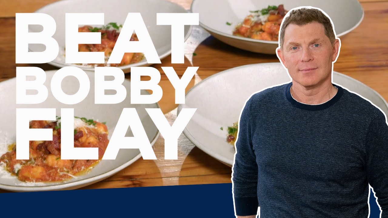 Bobby Flay Makes Potato Gnocchi with Tomato and Pancetta Sauce Beat