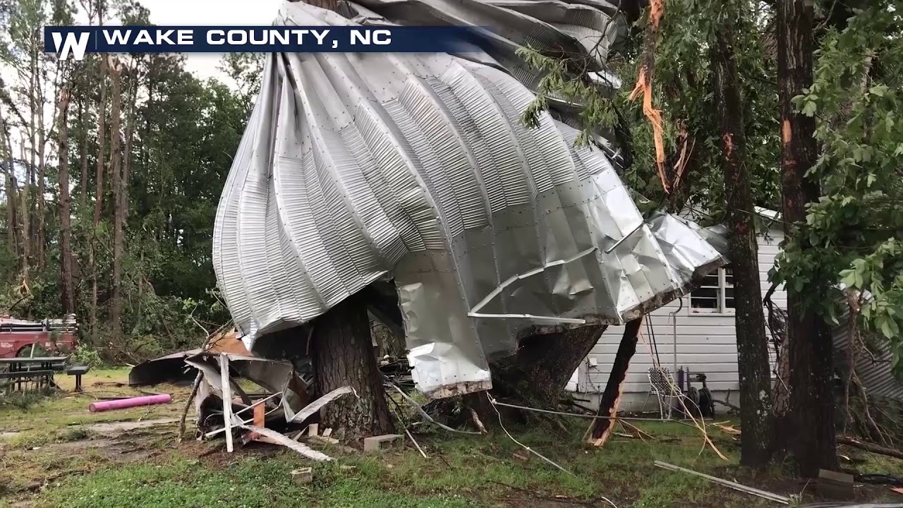 Damage After Tornado Rips Across Towns Near Raleigh, North Carolina ...