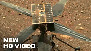 New HD Video of Mars Helicopter Ingenuity Spinning Its Rotor Blades