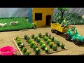 Diy mini flower farming  mini tractor trolley project  farming minifarming tractor.
