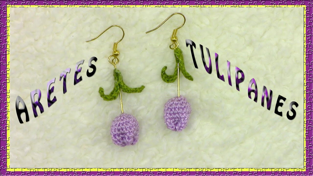 🐼🌈Aretes o Zarcillos a crochet  TULIPANES flores tejidas