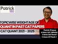 Topicwise weightage of Quant in Past CAT Papers | CAT Quant Questions 2021 - 2025 | Patrick Dsouza