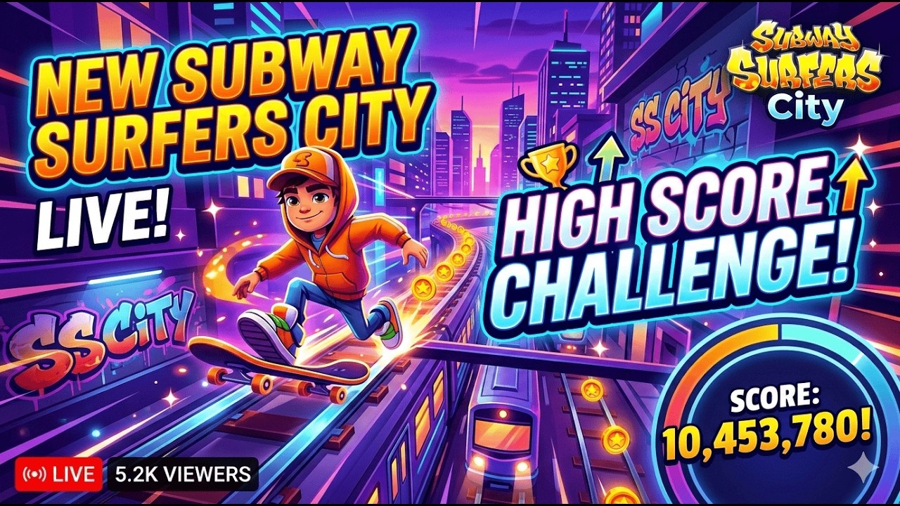 🏃‍♂️Subway Surfers City LIVE Gameplay in Hindi |🏆 High Score Challenge!
