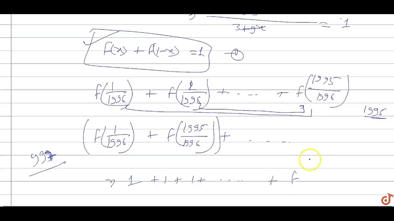 If F X 9 X 9 X 3 Then F 1 1996 F 2 1996 F 1995 1996 Youtube