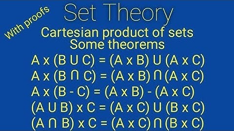 Cartesian product of sets - Some theorems with proofs - Sets - part 16 - Set theory