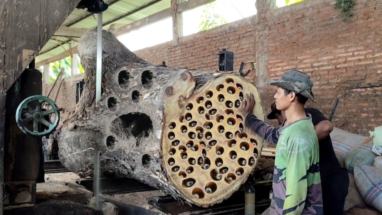 AMAZING ARTWORK FROM A GIANT WOODEN TREE BRANCH! UNIQUE WOOD CUTTING ...