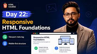 HTML Responsive Design Tutorial 2026 🚀 | Day 22 | Viewport Meta Tag & Mobile-First Structure