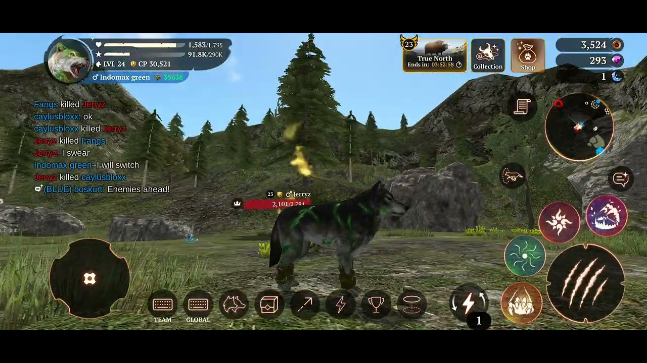 In the Wolf game PVP helping my friend😊 and I got a new friend 🥰