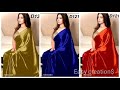 2020 special plain silk saree with heavy blouse design ideas,contrast silk saree blouse designs