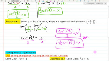 6.4 - Equations Involving Inverse Trig Functions