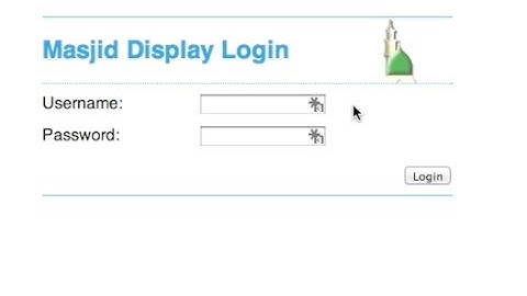 Login to Masjid Display