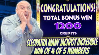 Cleopatra Cleopatra Many Jackpot Incredible Win of 4 of 5 Numbers